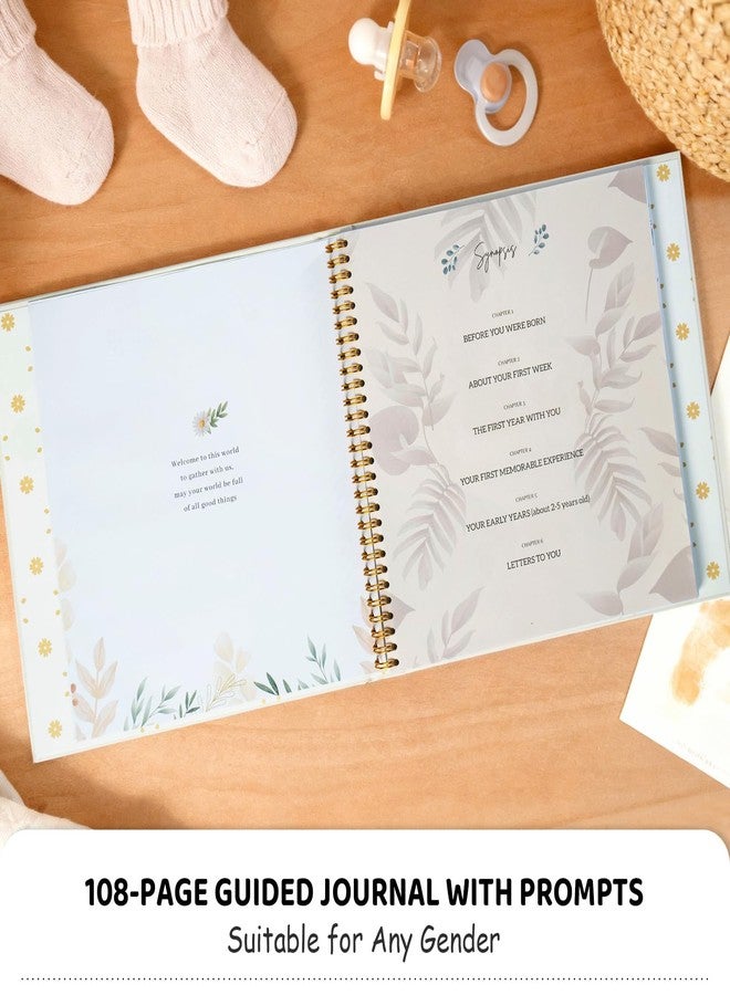 COMIX Baby Memory Book for Girl Boy, Timeless Memory Book from Pregnancy to First 5 Years, Gender Keepsake Journal with 6 Photo Pockets & 108 Pages & Gift Box, Great Gift for New Parents - Image 4